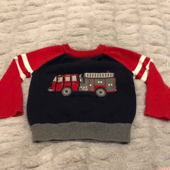 gap fire truck sweater